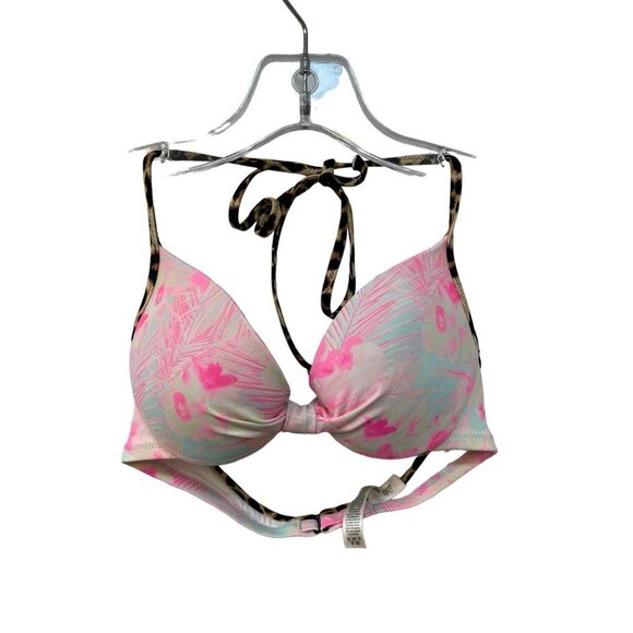Pink by Victoria’s Secret Bikini Top Tropical Cheetah Print Size XS - Picture 1 of 4